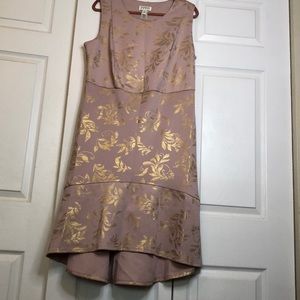 Vestido Formal Rosa con dorado.